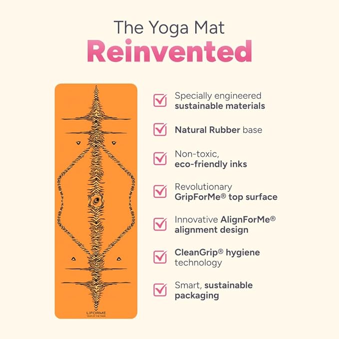 Liforme Zodiac New Year Collection - Free Yoga Bag Included - Patented Alignment System, Warrior-like Grip, Non-Slip, Eco-friendly, Sweat-resistant, Long, Wide and Thick for Comfort