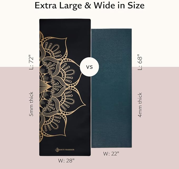 Shanti PU Yoga mat - Artist Designed, Premium eco friendly mats, Non Slip, Non Toxic, Great for Regular & Hot Yoga, Pilates and Work out (72 inch x 28 inch x 5mm Thick)k out (72 inch x 28 inch x 5mm Thick)
