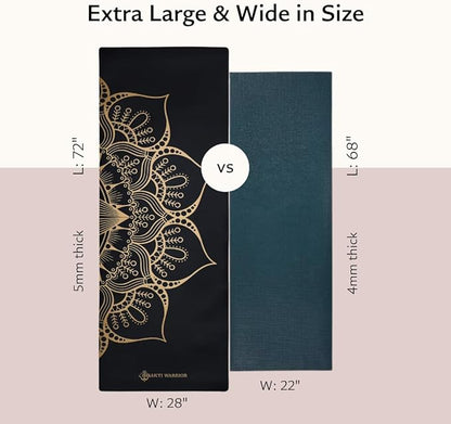 Shanti PU Yoga mat - Artist Designed, Premium eco friendly mats, Non Slip, Non Toxic, Great for Regular & Hot Yoga, Pilates and Work out (72 inch x 28 inch x 5mm Thick)k out (72 inch x 28 inch x 5mm Thick)
