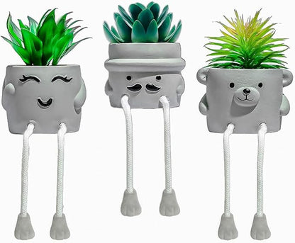 OLEEK Small Fake Plant Office Desk Decor - Desk Plants for Office Decorations for Work - Decorative Plants Decor - Funny Office Decor for Women - Fake Succulents Plants Artificial Home Decor Shelf