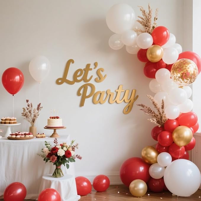 Red Balloons 100 Pack, 12 Inch Latex Helium Dark Red Balloons Garland for Elegant Birthday Wedding Baby Shower Graduation Arch Party Decorations
