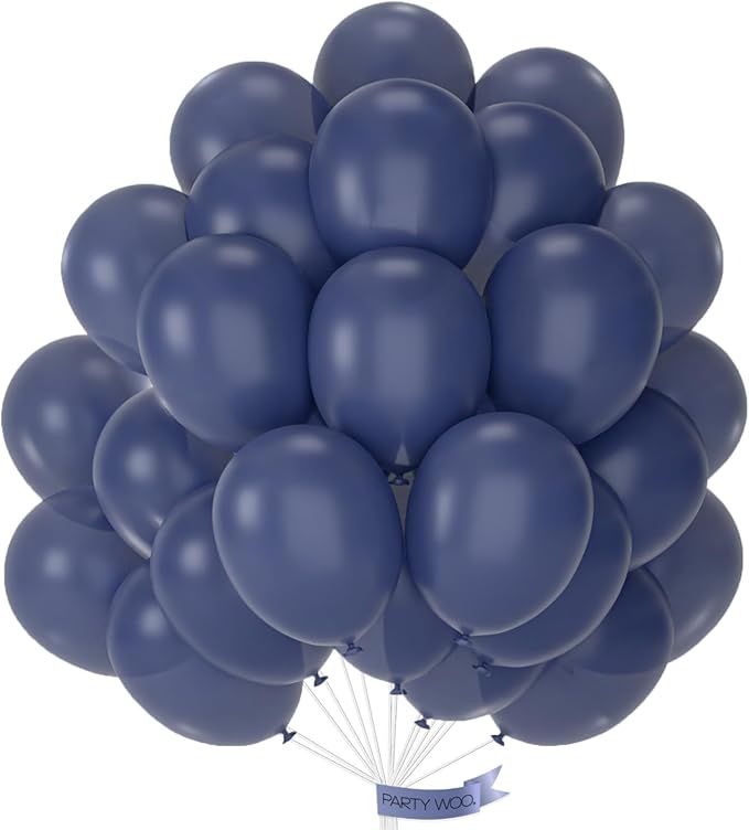 PartyWoo Dusty Blue Balloons 50 pcs 12 Inch Boho Slate Blue Latex Helium Balloons for Graduation Baby Shower Gender Reveal Wedding Anniversary Birthday Party Decorations Blue-F15