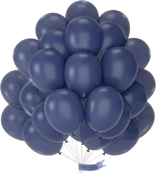 PartyWoo Dusty Blue Balloons 50 pcs 12 Inch Boho Slate Blue Latex Helium Balloons for Graduation Baby Shower Gender Reveal Wedding Anniversary Birthday Party Decorations Blue-F15