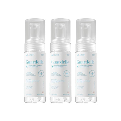 Well Before Guardelle, Alcohol-Free Foaming Hand Sanitizer - 97% Water, Non-Sticky Micro-Foam, 1.75 fl oz (Pack of 3)
