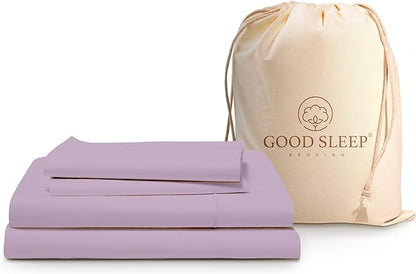 4 Pc Lavender Full Size Bed Sheets Set, 1000 TC Egyptian Cotton Sheets Full Size, Soft Comfy Double Bed Sheets Bed Set, 16" Deep Pocket Full Sheet Set - 1 Fitted Sheet, 1 Flat Sheet & 2 Pillow Case