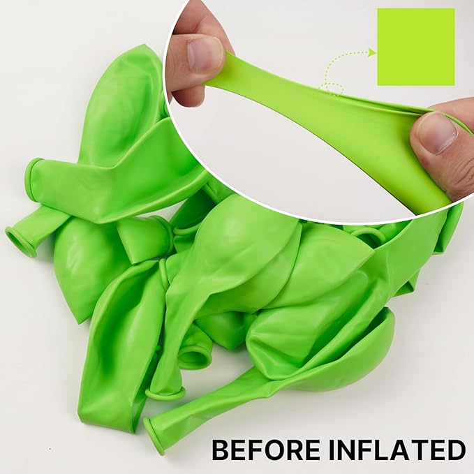 PartyWoo Lime Green Balloons 50 pcs 12 Inch Neon Latex Helium Balloons for Graduation Halloween Safari Dinosaur Summer Weddings Baby Showers Birthday Party Decorations Green-Y6