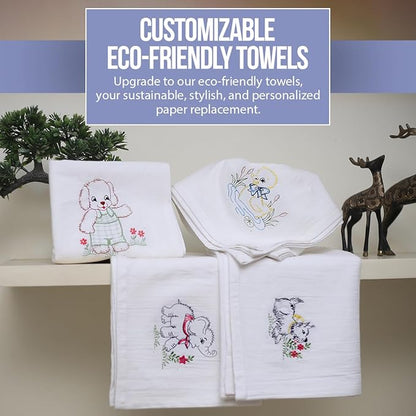 WHITEWRAP Flour Sack Towels| Tea Towel for Crafts| Kitchen Dish Cotton Blank Towel for Embroidery|Baking Bread Proofing Linen Cover| Thick Absorbent Quick Dry| 12 Pack 15"x25" White