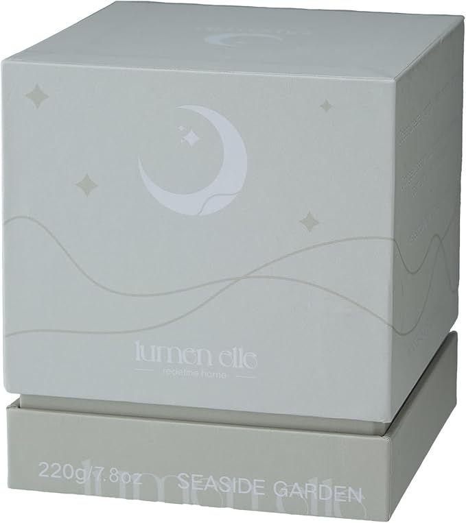 Essence Collection Scented Candle | 7.8oz Stoneware Jar, Soy Wax Blend & Cotton Wick | Long-Lasting 35-Hour Burn | Perfect Fall & Winter Candle for Home (Seaside Garden)