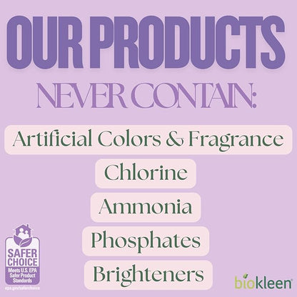 Biokleen Natural Laundry Detergent - 300 HE Loads - Liquid, Eco-Friendly, Plant-Based, No Artificial Fragrance, Colors or Preservatives, Lavender Lily, 150 Fl Oz