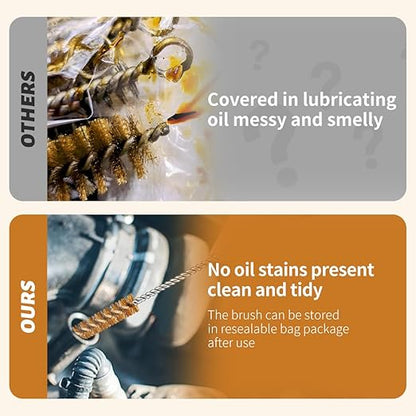 12-Pieces Brass Wire Brush Stainless Steel Wire Brush Set 12" Long Wire Bottle Brush Tube Cleaning Brush Metal Wire Brush for Tubes, Cylinders, Bottles, Auto Parts (6mm/8mm/10mm/15mm/18mm/20mm)