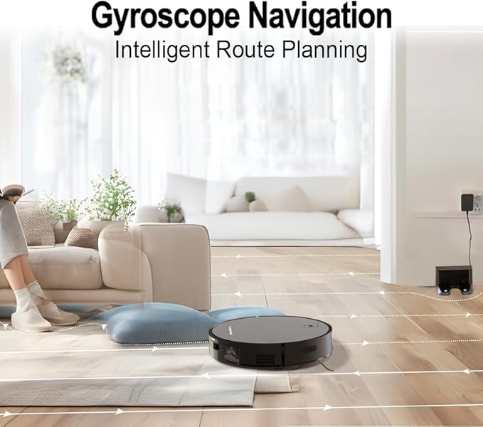 Robot Vacuum and Mop Combo, 2-in-1 Robotic Vacuum Cleaner for Hard Floors & Low-Pile Carpet, App & Remote Control, Slim Quiet Auto-Recharge Smart Mapping for Pet Hair