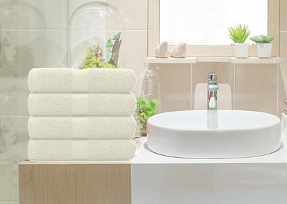 DAN RIVER 6-Pack Premium Hand Towels (16x28 Inches) - 100% Cotton, Ultra Soft, Lightweight, Highly Absorbent Towels for Bathroom, Spa, Gym, Salon, Hotel, and Travel - 550 GSM – Ivory