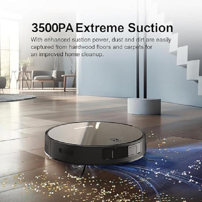 Robot Vacuum and Mop Combo, 2-in-1 Robotic Vacuum Cleaner for Hard Floors & Low-Pile Carpet, App & Remote Control, Slim Quiet Auto-Recharge Smart Mapping for Pet Hair