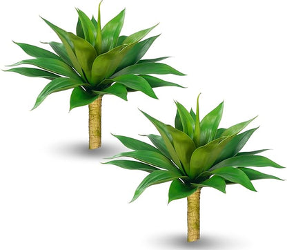 Artificial Agave Plants,Large UV Resistant Fake Agave Planters for Indoor and Outdoor Decorating Plantas Artificiales Decorativas Grandes(2Pack, 28")