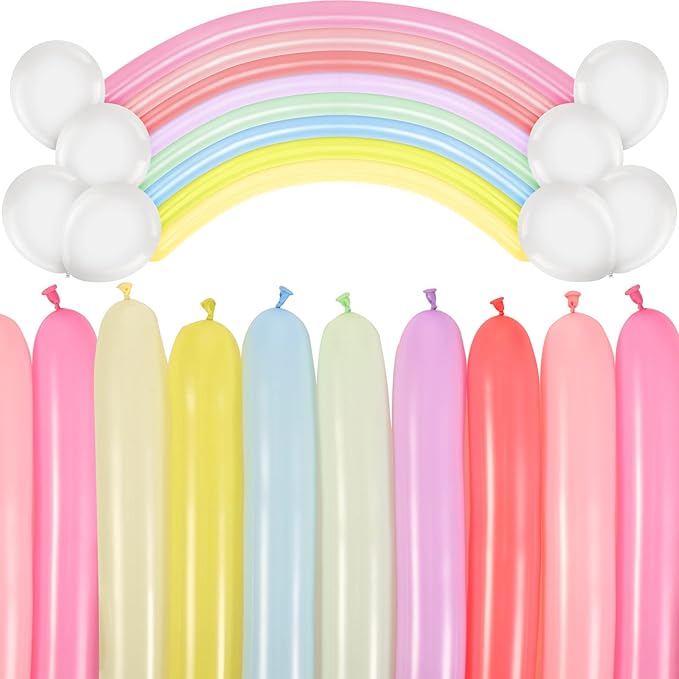 Sratte 1000 Pcs Bulk Animal Balloons 260Q Twisting Long Balloon Assorted Color for Halloween Animal Shape Weddings, Birthdays Clowns, Xmas Presents(Pastel Colors)