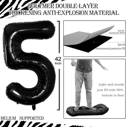 GOER Number 50 Balloons for 50th Birthday Party Decorations,42 Inch Jumbo Foil Helium Balloons for 50th Anniversary (Black)