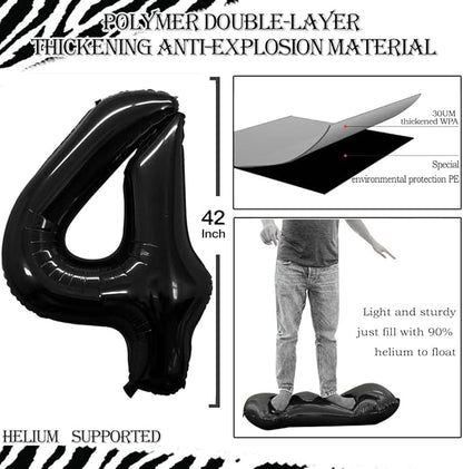 GOER Number 14 Balloons for 14th Birthday Sweet 14 Party Decorations,42 Inch Jumbo Foil Helium 41 Balloons for 41st Birthday Party Decoration (Black)