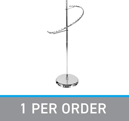 SSWBasics Sleek Chrome Spiral Clothing Rack - 29 Ball Retail Clothing Display Stand - 63"H - Boutique Garment and Accessories Display - Stylish Clothing Display Racks for Retail Stores
