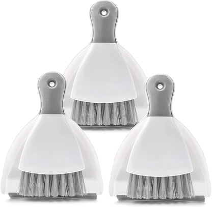 Small Dust Pan and Brush Broom - Dust Pan and Brush Set, Small Dustpan and Brush Set, Hand Broom and Dustpan Set, Dustpan with Brush, Dustpan and Brush Set is Daily Clean Tool for Family. （Gray 3 Set）