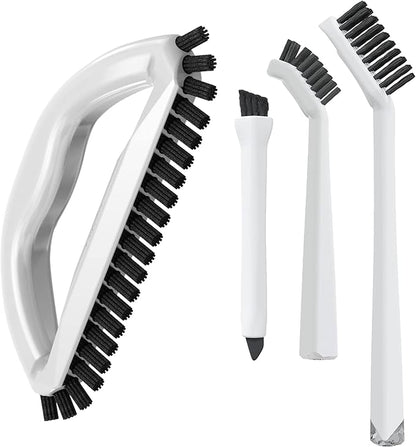 Grout Cleaning Brush Set (4 Pcs) Heavy Duty Hand Grout Scrub Brush & Detail Cleaning Brush Set for Baseboards,Floor, Corners, Shower, Bath Tub & Tiles
