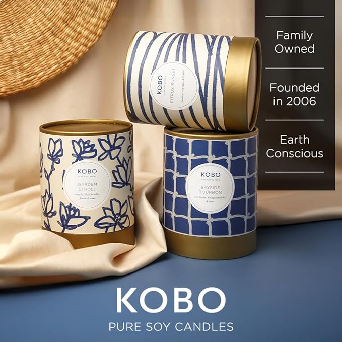 KOBO Dune Grass Scented Candle (11 oz) | Coastal Collection, 100% Pure Soy Wax Candles | Hand-Poured in USA | 80 Hour Burn | Scented Candles for Home