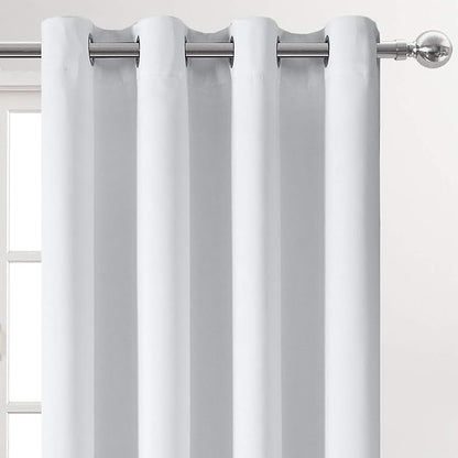 DWCN Curtains for Bedroom, Room Darkening Thermal Insulated Living Room Drapes, W52 x L72 Inches Long, Set of 2 Greyish White Grommet Panels