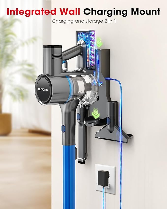 Cordless Vacuum Cleaners for Home, G26 Vacuum Cleaner, 45KPA Powerful Suction, Up to 60 Minutes, Tangle-Resistant, Rechargeable Stick Vac with Wall Mount for Pet Hair, Hardwood Floors