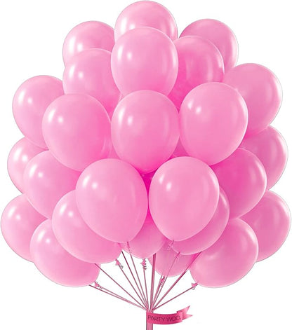 PartyWoo Pearl Pink Balloons 50 pcs 12 Inch Light Pastel Baby Pink Latex Helium Balloons for Wedding Baby Shower Gender Reveal Bachelorette Bridal Shower Princess Birthday Party Decorations Pink-Z58