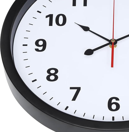 LEIKE Metal Wall Clock 16IN Black, Retro Silent Quartz Battery Operated, Decorative for Patio, Kitchen, Living Room, Bedroom, Pool