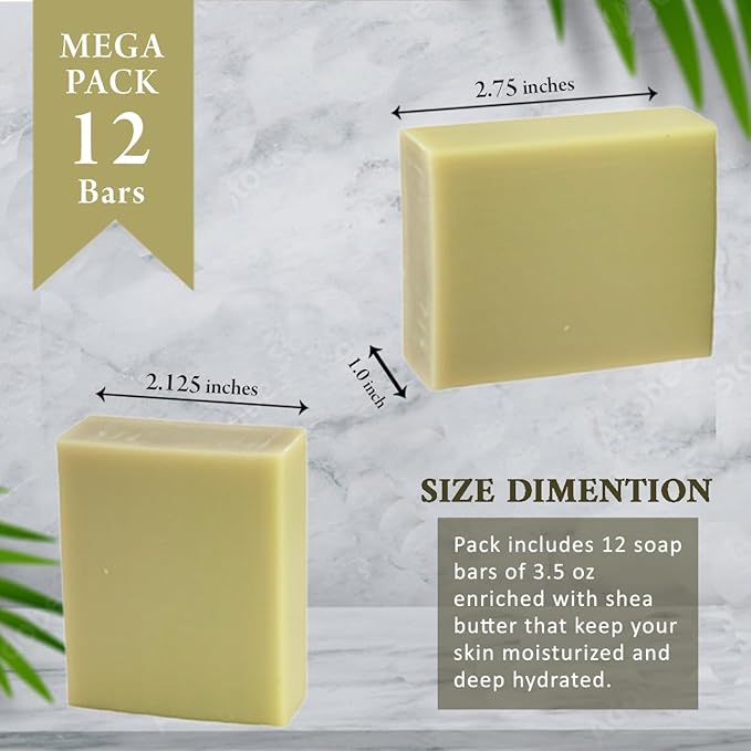 French Pear Scented Natural Soap Bars (5 Bars), 3.5oz Moisturizing French Triple Milled Soap Bars Enriched with Shea Butter - Pure Plant Oil Bath & Body