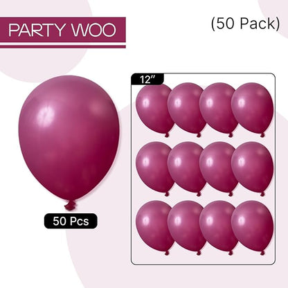 PartyWoo Dark Purple Balloons 50 pcs 12 Inch Dark Magenta Plum Latex Helium Balloons for Graduation Baby Shower Gender Reveal Wedding Butterfly Halloween Birthday Party Decorations Purple-F13