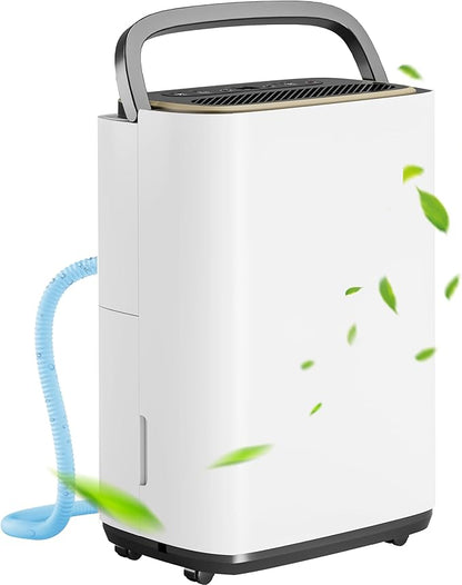 5000 Sq.Ft Dehumidifier, 50PT/24H Dehumidifiers with Drain Hose for Basement, Large Compressor Dehumidifier for Basement/Laundry/Bedroom/Office, Dehu/Dry/Air Mode, Humidity Display/Timer/Child Lock