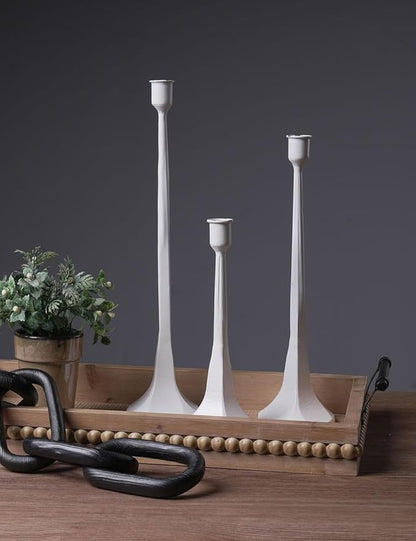 SEINHIJO Iron Taper Candle Holder Set of 3 - Decorative Tall Candle Stand, Candlestick Holder for Wedding, Dining Table, Party Decoration