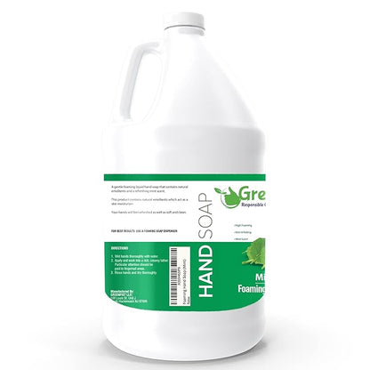 GreenFist Foaming Hand Soap Refills Mint Scent Inspired by Eucalyptus Smell Jug Foam Refill Made in USA, 128 ounce (1 Gallon)