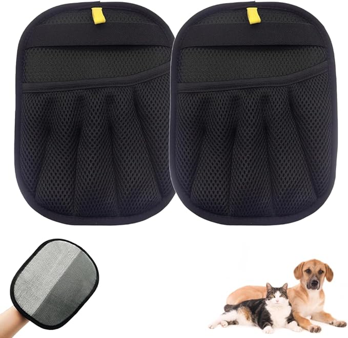 2PCS Pet Hair Removal Glove for Cats Dogs,2025 Electrostatic Pet Hair Remover Grooming Removal Gloves for Pets Hair,Hair Remover Gloves for Couch Clothes Carpet Bed Furniture Pet Grooming (2 Pack)