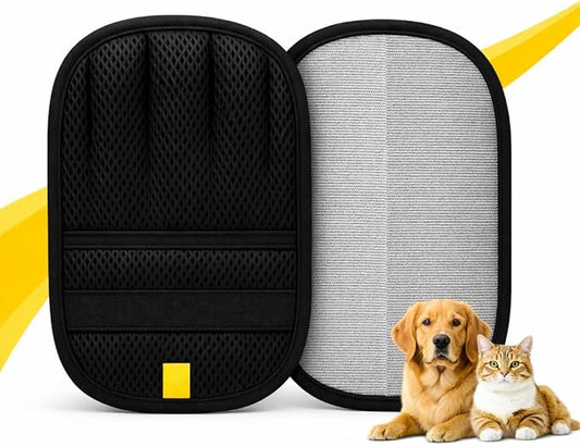 Elmrock 2 Pcs Pet Hair Removal Glove for Dogs & Cats – Newly Upgraded Reusable Five Finger Electrostatic Grooming Glove, Magic Brush Pet Hair Remover Tool for Carpet, Car Seat & Clothes