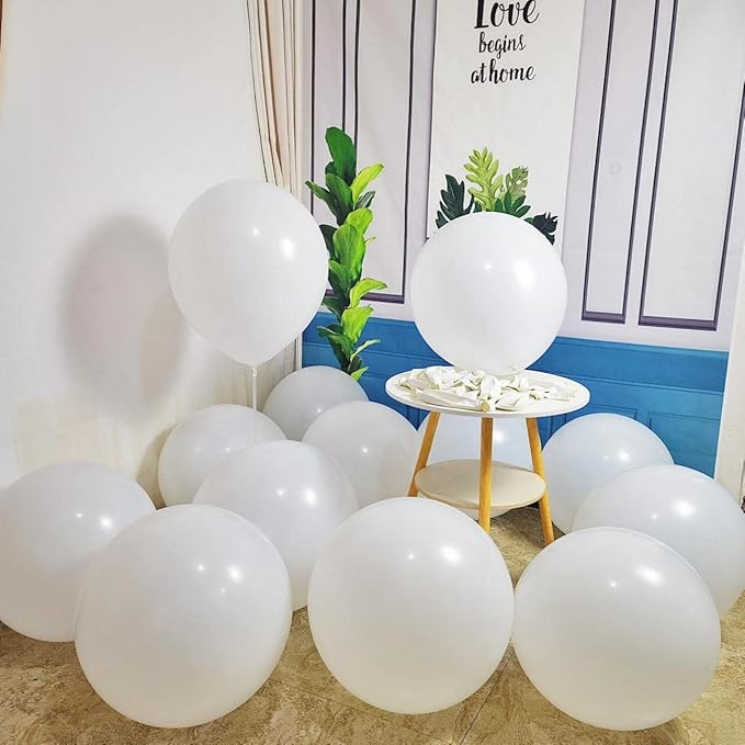 90 Pack White Balloons 18 inch White Latex Party Balloon Bulk for Various Party Events Decorations