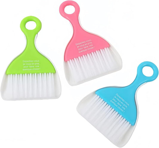 3 Pcs Mini Dustpan Set, Compact Table Whisk Brooms Small Dustpan Broom Set