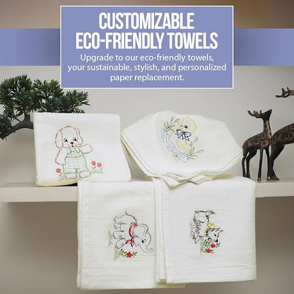 WHITEWRAP Flour Sack Towels| Tea Towel for Crafts| Kitchen Dish Cotton Blank Towel for Embroidery|Baking Bread Proofing Linen Cover| Thick Absorbent Quick Dry| 4 Pack 33"X38" Natural