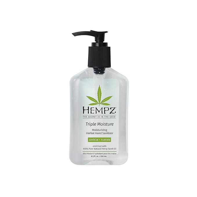 Hempz Fresh Citrus Triple Moisturizing Hand Sanitizer (8.5 Fl Oz) | Large Hand Sanitizer in a Pump Style Bottle & Freshly Scented