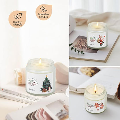 Christmas Scented Candles for Home, 6 Pack Soy Set, 21 oz Jar, Perfect Gifts for Women/Coworker/Girlfriend/Friends