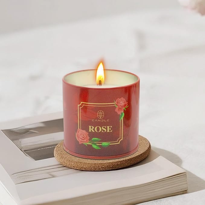Valentine’s Day Gift Candles for Girlfriend & Wife-Scented Soy Candles Rose,Lavender,Sandalwood & Apple Fragrance with Gift Box, Romantic Aromatherapy Relaxation