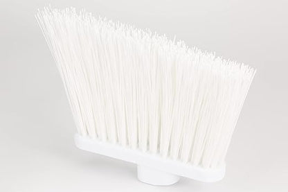 SPARTA 41083EC02 Plastic Color Coded Broom, Unflagged Bristles, Long Broom With Angled Head For Small Debris Cleaning, 56 Inches, White