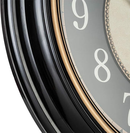 Pacific Bay Norden Huge Decorative Light-Weight 23-inch Wall Clock Silent, Non-Ticking, 3-D Dial, Easy-to-Read, Quartz Battery Operated, Glass Face Cover