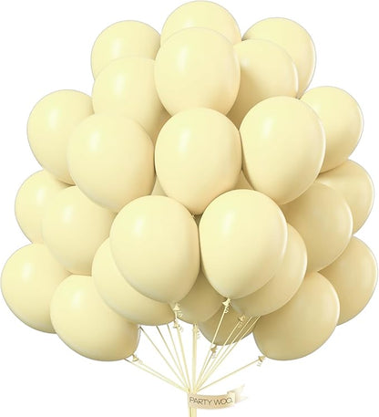 PartyWoo Pastel Yellow Balloons 50 pcs 12 Inch Light Pale Yellow Balloons for Graduation Baby Shower Gender Reveal Easter Little Cutie Birthday Party Decorations Yellow-Q07
