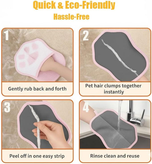 Pet Hair Remover Gloves (2 Pack), Reusable Electrostatic Cleaner for Furniture, Clothes & Car Interiors – Eco-Friendly, No Sticky Rollers