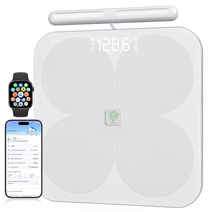 Smart Scale for Body Weight,8 Electrode Digital Bathroom Scale with BMI,Body Fat,Muscle Mass,28 Body Composition Measurements, Bluetooth APP High Accuracy Analyzer