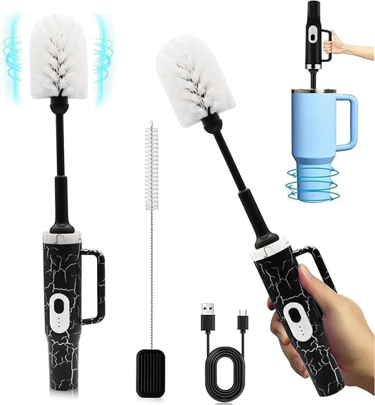 2-in-1 Long Handle Electric Bottle Brush Cleaner and Straw Cleaning Brush with Removable Brush Head, Multi-Function Rechargeable,for Stanley Cups, Baby Bottles, Pacifiers, Coffee Cups, Sports Bottles