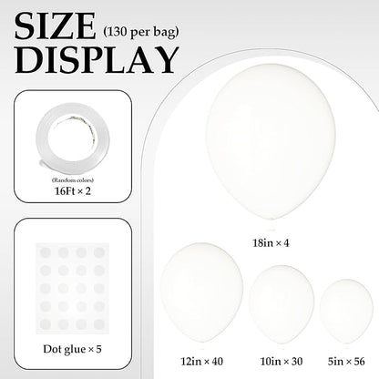 130PCS Clear Balloons, Latex Balloons Different Sizes 18/12/10/5 Inch, Helium Balloons with Ribbon, Party Balloon Set for Birthday Wedding Graduation Anniversary Baby Shower Decorations.