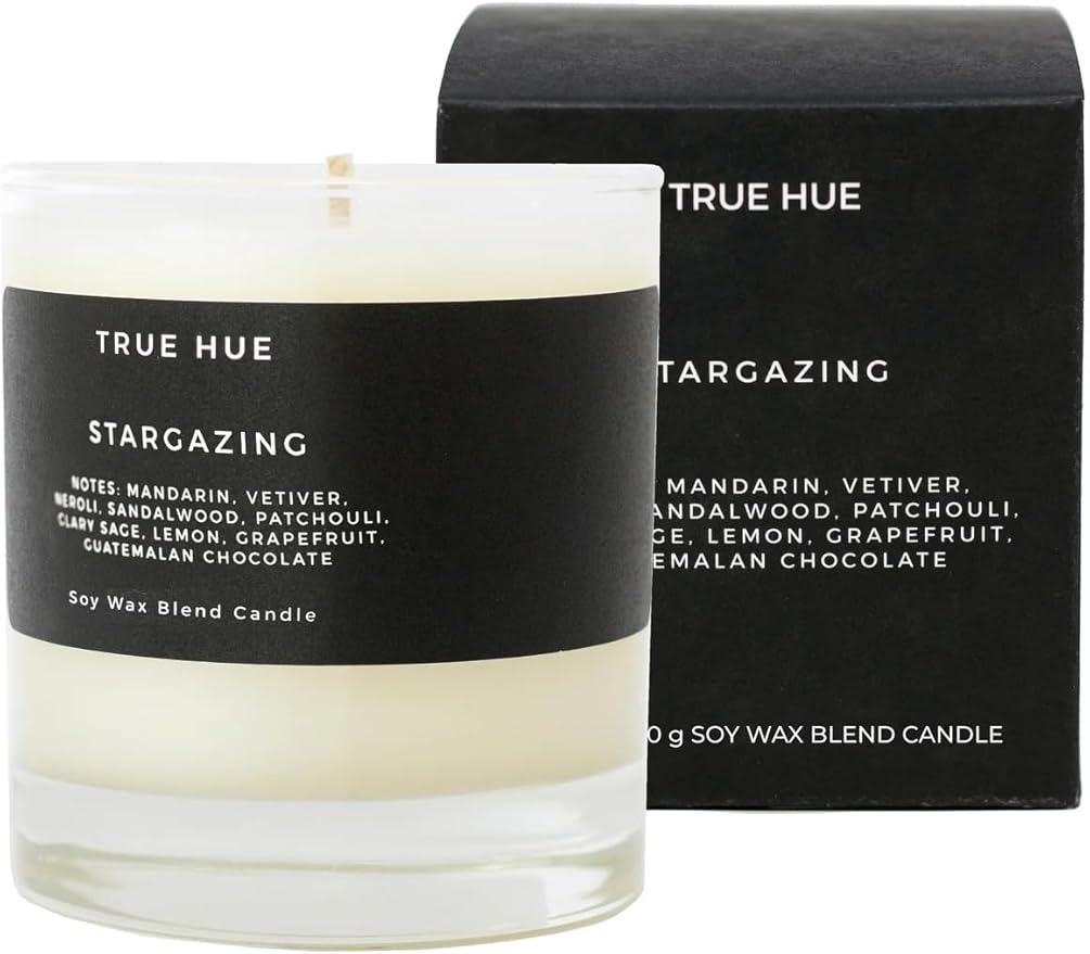 True Hue | Luxury Highly Scented Candle | Premium Soy Wax Blend | 7.75 oz | 40-50 Hour Burn Time | Cotton Wick | Natural Candles | Glass (Skinny Dipping)